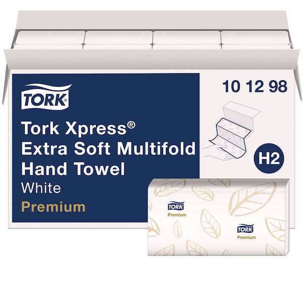 Tork Xpress Extra Soft Multifold Towel, 2-Ply, 9.12 x 12.8, White, 94 Towels, 16PK 101298 - main