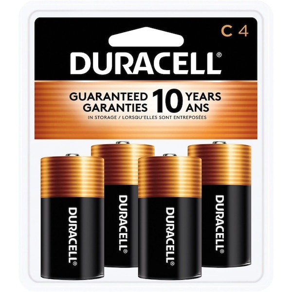 Duracell Coppertop C Alkaline Battery, 1.5V DC, PK4 MN1400R4ZX - main