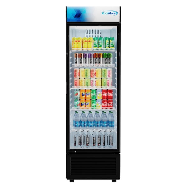 Koolmore 26 in. Commercial Merchandiser Refrigerator with LED Lights, 15 Cu. Ft. in Black KM-MDR-1GD-15C KM-MDR-1GD-15C - main