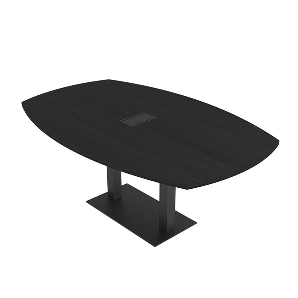 Skutchi Designs Arc Boat Conference Table, 45 in W, 84 in L, Black HAR-ABOT-48X84-DOU.BK-U999ST19-EBLK - main