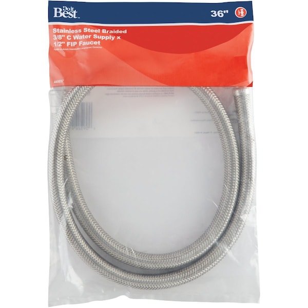 Do It Best 3/8'' C X 1/2'' F X 36'' L. Braided Stainless Steel Faucet Supply Line 496-006DIB - main
