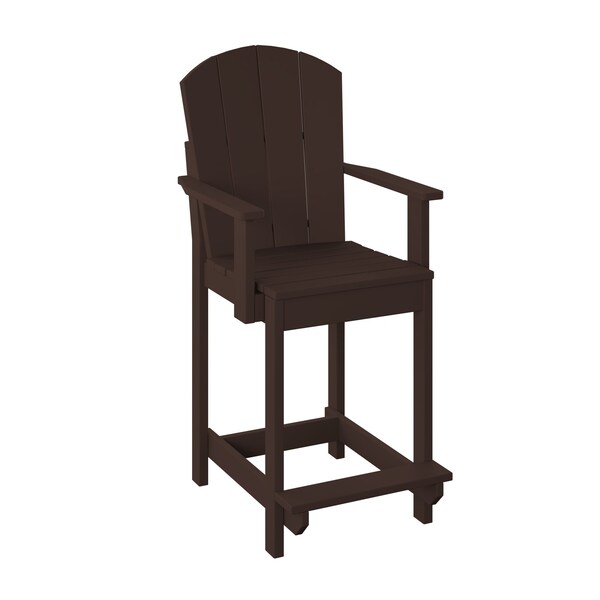 Polybird FANBACK DINING CHAIR "COUNTER HEIGHT". TUDOR BROWN POLYBIRD P8-C - main