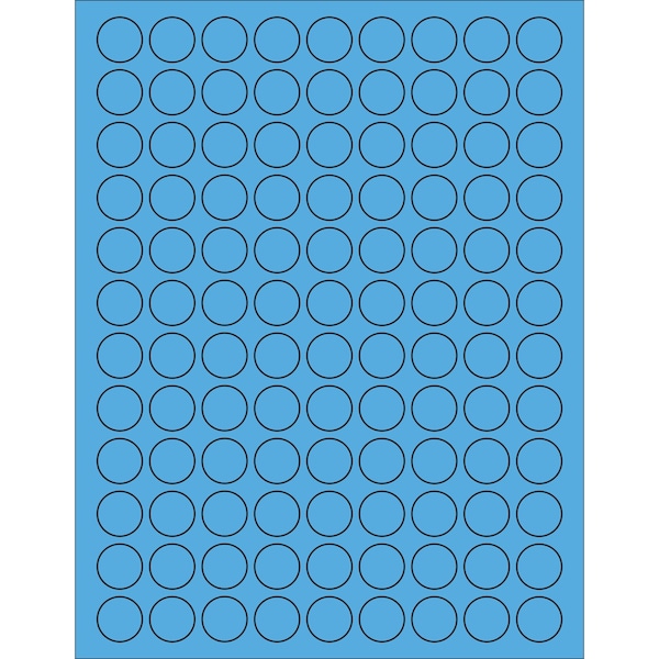 Tape Logic 3/4in Fluorescent Blue Circle Laser Labels, 10800PK LL190BB - main
