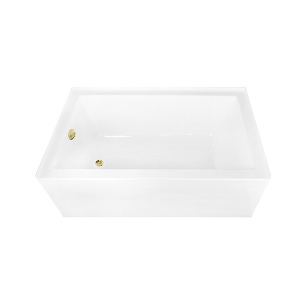 Kingston Brass 60-Inch Acrylic Rectangular 3-Wall Alcove Tub Combo with Waste and Overflow Drain, Left Hand Drain CVTAP603622L2 - main