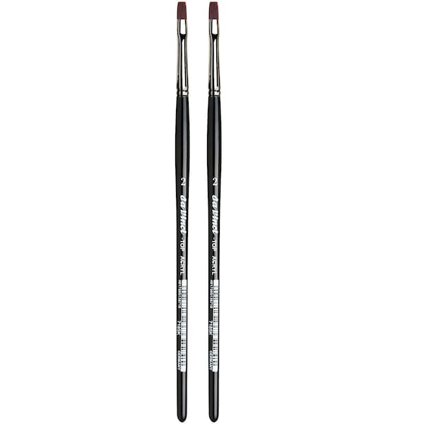 Da Vinci TOP-ACRYL Bright Red-Brown Brush, Synthetic, Acrylic & Oil, Flat, Series 7185K, Size 2, 2PK VA-7185K_2 - main