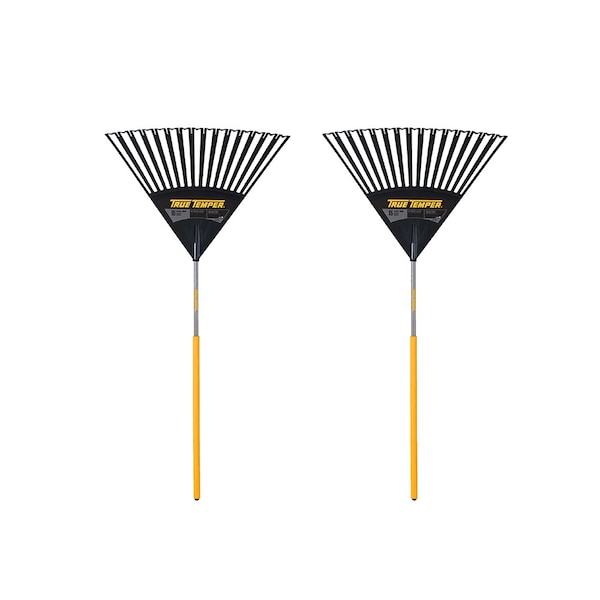 True Temper 48 in. Wood Handle Poly Leaf Rake, 15-Tine, 2-Pack 10000-07612 - main