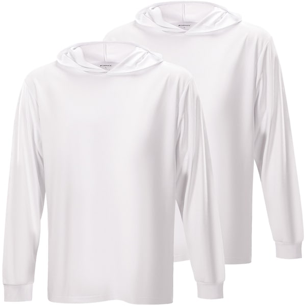 Protectx Sun Protection Hoodie, Polyester, White, S, 2 PK HD-APL130-WH-02-S - main