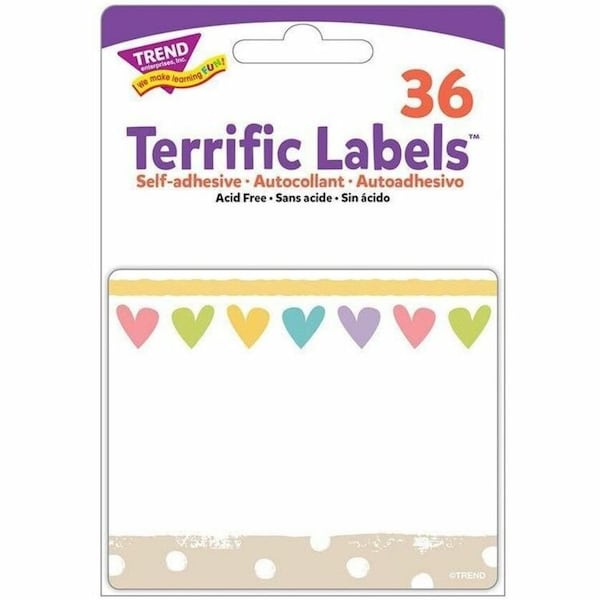 Trend Take Heart Terrific Labels, 216PK T68131 - main