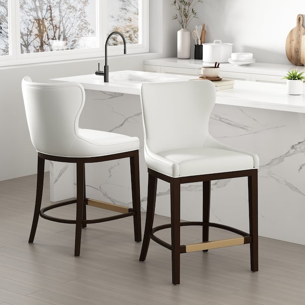 Manhattan Comfort Blair Counter Stool in White, 2PK 2-CS020-WH - main