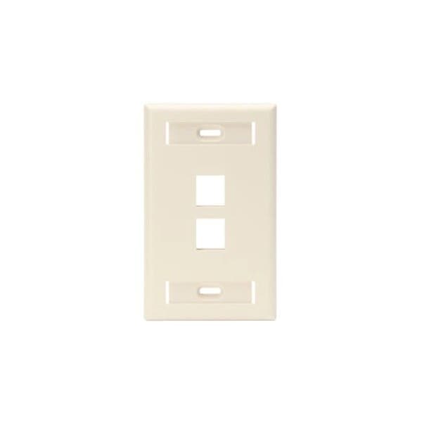 Leviton 2-Port Flush Mount Unloaded, W/Designation Window Quickport 42080-2TS - main