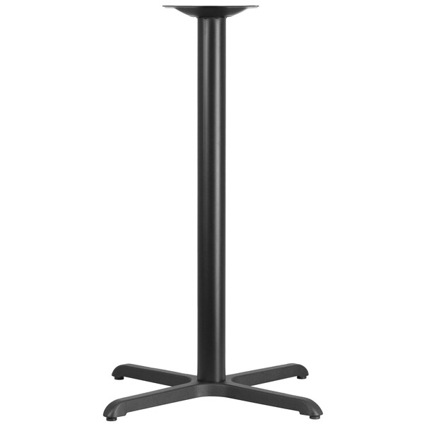 Flash Furniture Restaurant Table X-Base with 3" Dia. Bar, 30 in W, 30 in L, 40.5 in H, Cast Iron, Iron, Black XU-T3030-BAR-GG - main