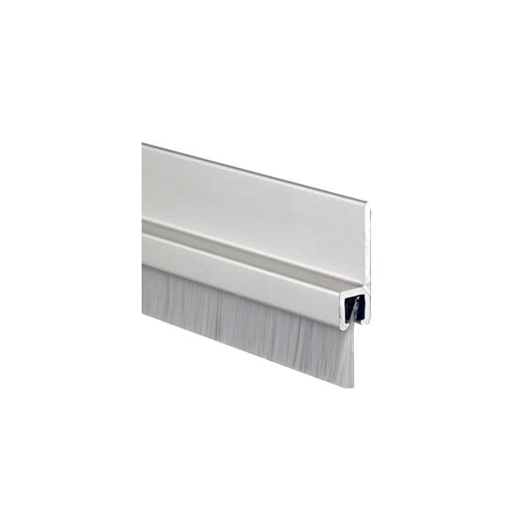 Pemko Mfg Co 3/8in Brush Meeting Stile, 1 Side, 96in, Overall Height 1-1/8in, Clear/Aluminum 18041CNB 96IN - main