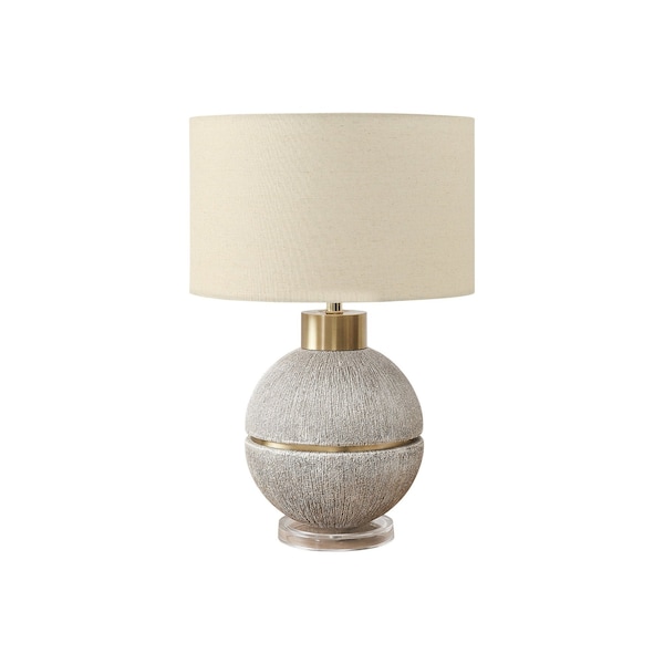 Monarch Specialties Lighting, 26"h, Table Lamp, Brown / Gold Resin, Beige Shade, Contemporary, Modern I 9925 - main