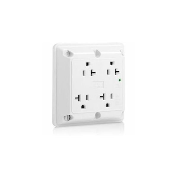 Leviton Surge Protector Four-In-1 Receptacle, 20 Amp, 125 Volt, 5-20R NEMA, White 5490-W - main