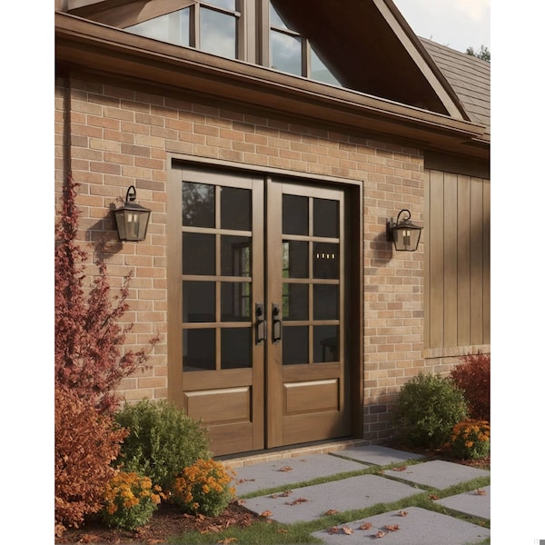 Doornmore G7508, 66.5" x 82" ( 2x32" Door) Left Hand, Mahogany SDL 8 Lite, 3/4 Lite Exterior Door G7508-SW-3280_2_LI - main