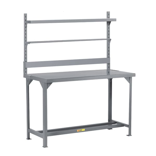Little Giant Heavy-Duty Packaging Table with Bin Rail, Roll Goods Holder & Shelf WST1-3060-36-BR-RG-SHLF - main
