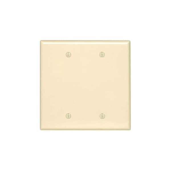 Leviton Blank Wallplate, Midway Size, Gang 2, Light Almond PJ23-T - main