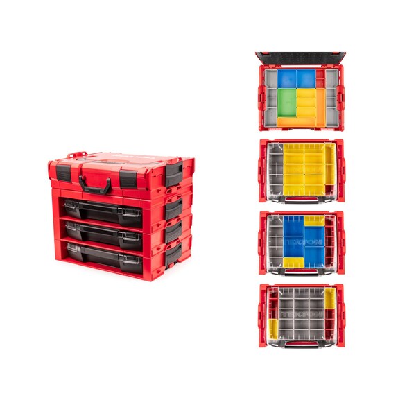 Tekton 3-Drawer Stack with Shallow Tool Box, L-BOXX 1 and Organizer Bins OLB99203 - main