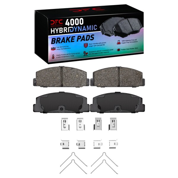 Dynamic Friction Co DFC HybriDynamic Brake Pads Hrdwr Kit 4000-0332-01 - main