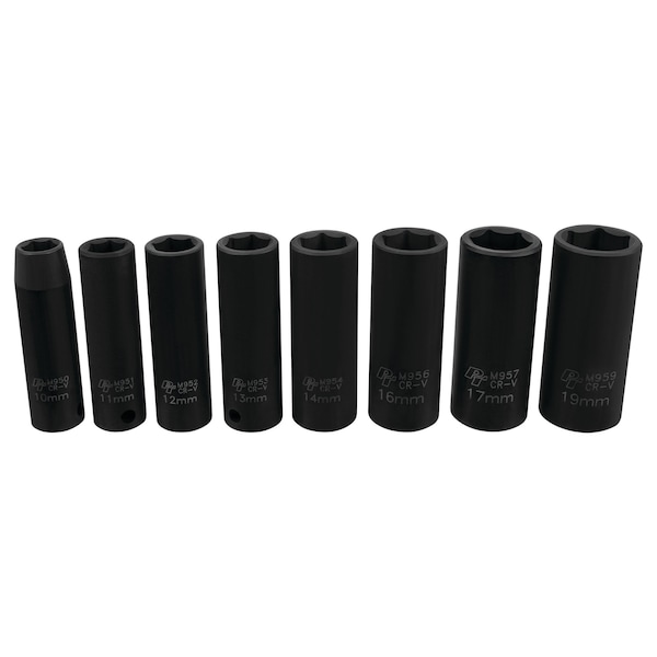 Performance Tool 8-Pc 3/8 In Dr. Mm Deep Impact Socket Socket Set, M595Db M595DB - main