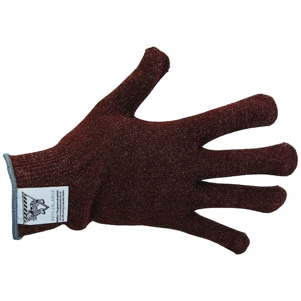 Workhorse Color-Coded Cut-Resistant Hand Protection Gloves, FDA-Compliant, A8, 13 Gauge WH A513-BRN-2XL - main