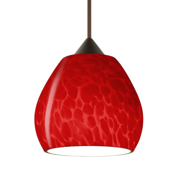 Besa Lighting Besa Tay Tay Pendant, Red Cloud, Bronze Finish, 1x 5W LED 1XT-5605RC-LED-BR - main