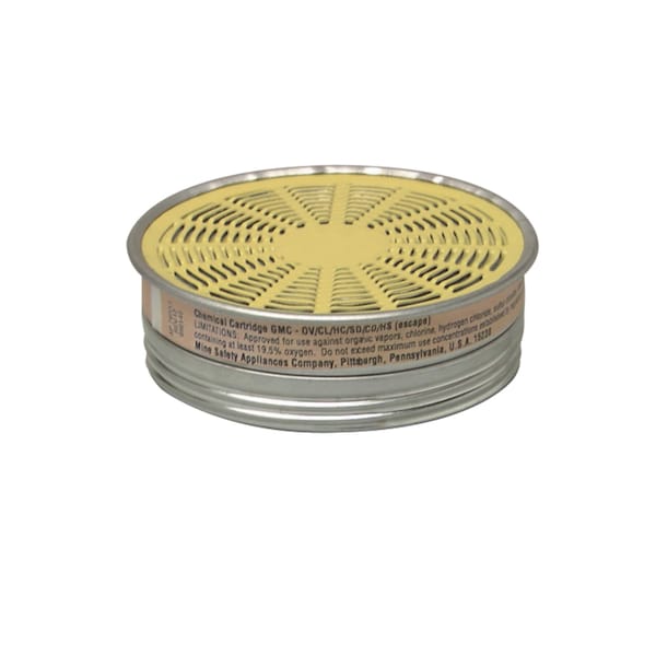 Msa Safety Cartridge, Comfo Chemical and Combination Cartridge, Yellow, Threaded, GMC, 10/Pkg 464046 - main