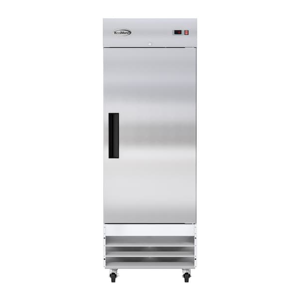 Koolmore 29 Stainless Steel Solid Door Commercial Reach-In Refrigerator Cooler - 19 cu. ft RIR-1D-SS-19C - main