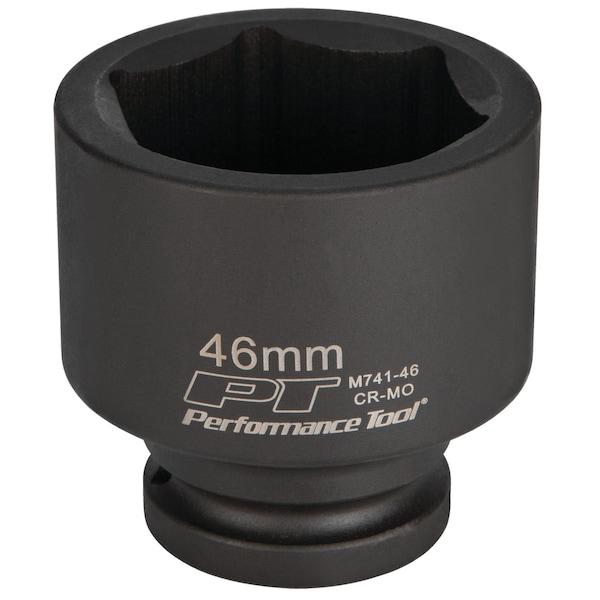 Performance Tool 3/4 in. Dr. 46mm Impact Socket, Chrome Moly, Black Phosphate M741-46 - main