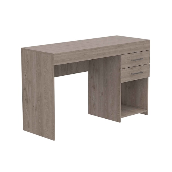 Homeroots 47" Light Gray Computer Desk With Two Drawers 403781 - main
