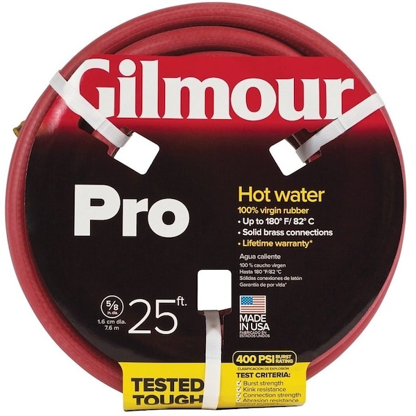 Gilmour 25 ft L Garden Hose, Rubber Tube, Red 886251-1001/81852 - main