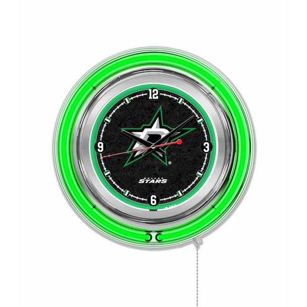 Holland Bar Stool Co Dallas Stars Double Neon 15" Clock, NHL Clk15DalSta - main