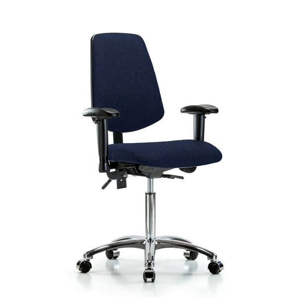 Blue Ridge Ergonomics Fab Med Bench Chair, Bk, Cast, Navy, 6-Way Adjustable, 22" to 29" Height, Dark Blue BR-FMBCH-MB-CR-T0-A1-NF-CC-F45 - main