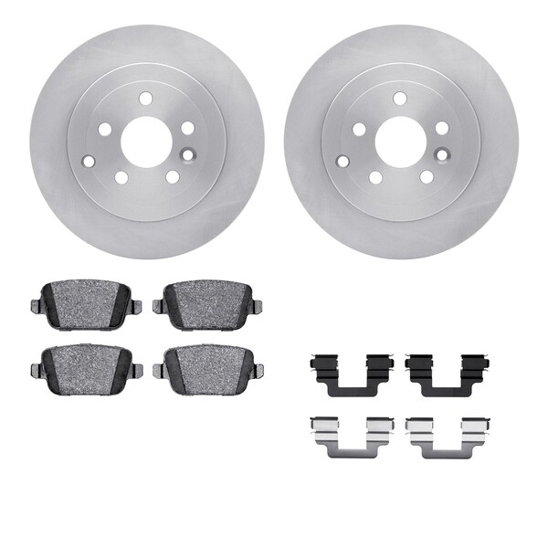 Dynamic Friction Co DFC Rotors with EURO 5000 Ceramic Brake Pads includes Hardware 6612-11067 - main