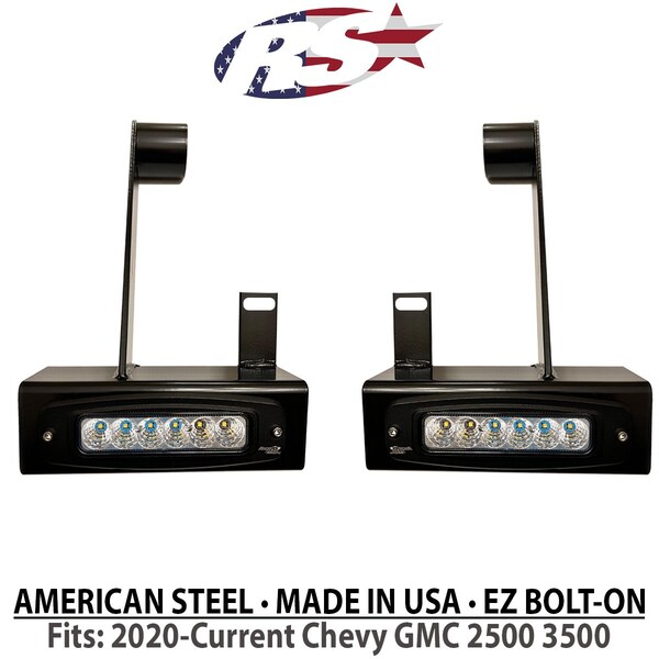 Race Sport Lighting 20-23 Chevy GMC 2500 3500 Chrome Series Bolt On Hitch Bar Reverse Light Kit, 2PK GMHB20UPSL - main