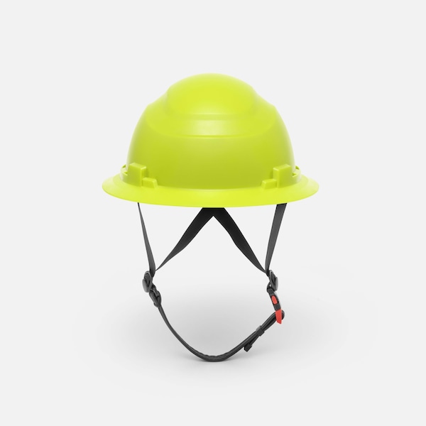 Ironwear Type 2 Class E Full Brim Safety Helmet w/ Chin Strap, Lime 3968-L - main