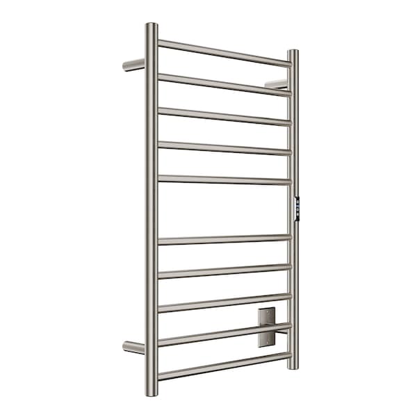Anzzi Crete Series 10-Bar Wall Mounted Electric Bathroom Towel Warmer Rack in Brushed Nickel Finish TW-WM104BN - main