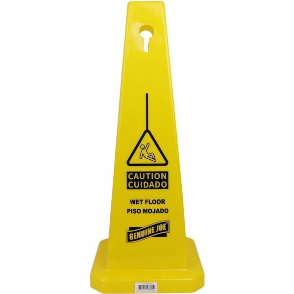 Genuine Joe Genuine Joe Safety Cone, Polypropylene, 24" Height, 10" Length, Yellow GJO58880 - main