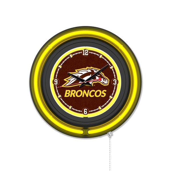 Holland Bar Stool Western Michigan University 15 Double Neon Wall Clock Clk15BK - main