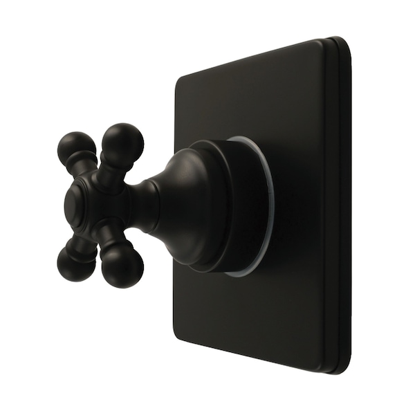 Kingston Brass Single-Handle Six-Way Diverter Valve with Square Trim Kit, Matte Black KS4040BX - main