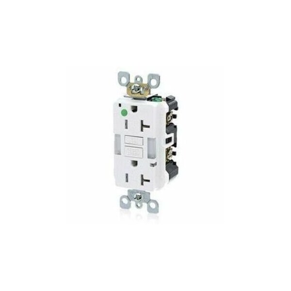 Leviton SmartlockPro Hospital Grade Self-Test GFCI with Nightlight, White GFNL2-HGW - main