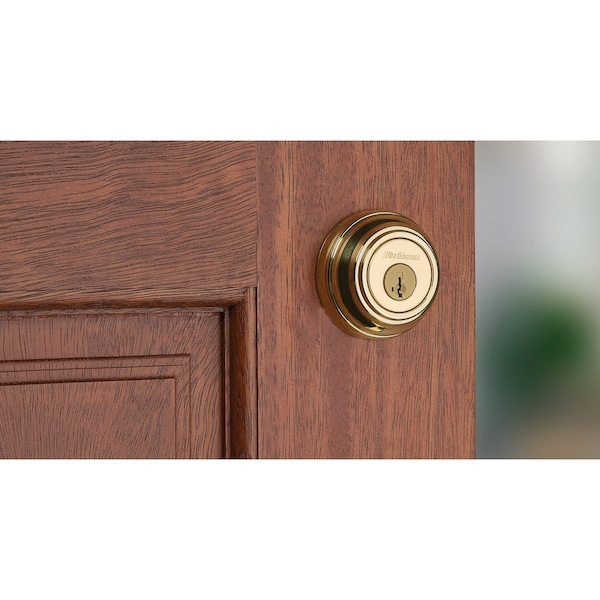 Kwikset Signature Series Polished Brass Single Cylinder Deadbolt 980 3 SMT CP K4 V1 - main