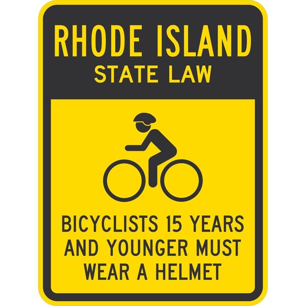 Lyle Bicyclists 15 Years And Younger Must Wear A Helmet (with Cyc, 18x24, Non-Reflective, Yellow G-11196-NA_18x24 - main