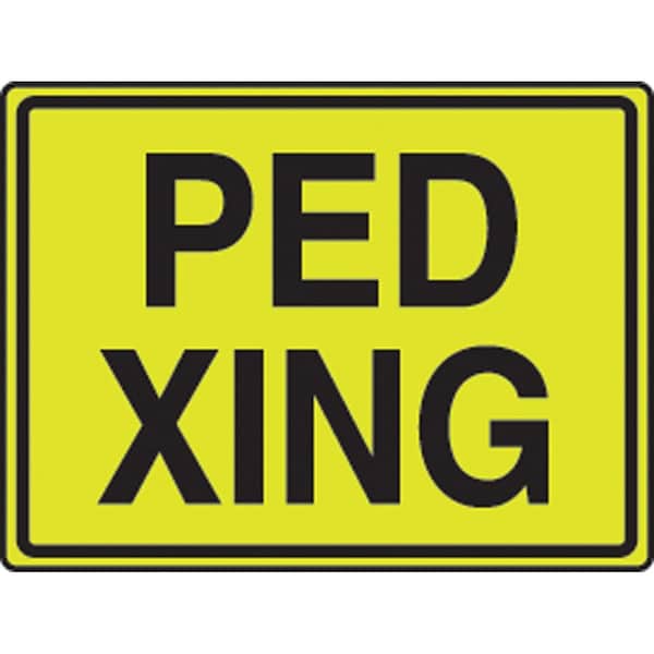 Accuform FLUORESCENT YELLOWGREEN SIGN PED FRW208 FRW208 - main
