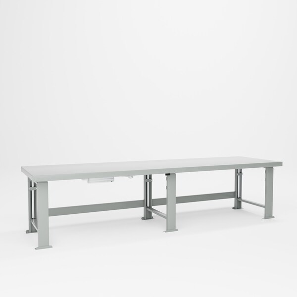 Pucel Steel Top Hydraulic Bench, 34 in W x 120 in D x 29 in-41 in H, Gray HBS-34120-E12 - main