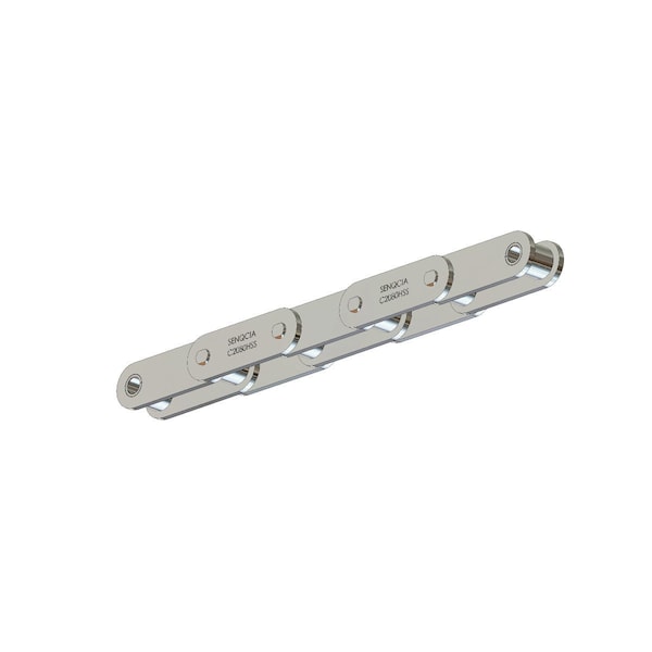 Senqcia Conveyor Series Double Pitch Riveted Standard , 50 ft OAL, 2 P, 5/8 Dia x 5/8 W, 304SS C2080SSR50 - main