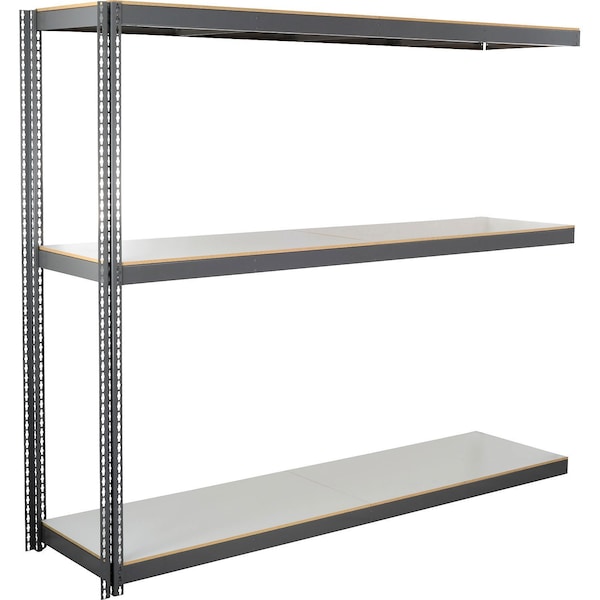 Global Industrial 3 Shelf Heavy Duty Channel Boltless Shelving Add On, 96"Wx24"Dx72"H, Laminate Deck B3165011 - main