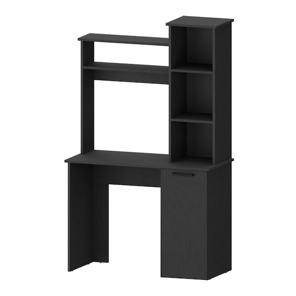 Homeroots 39" Black Computer Desk With Hutch 530194 - main