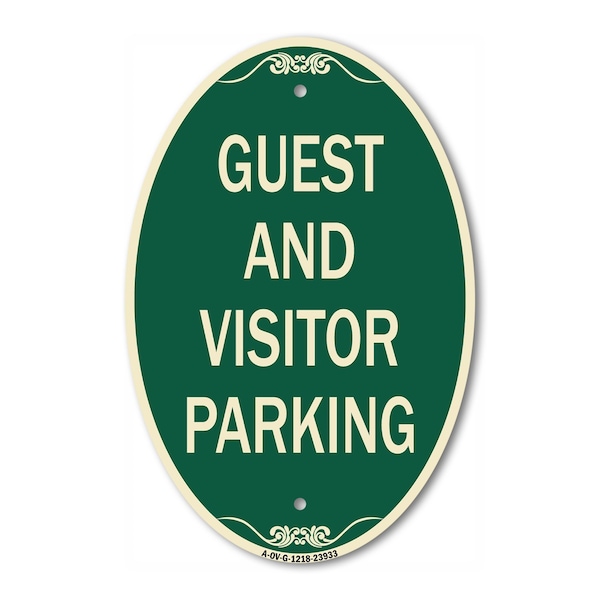 Signmission Guest and Visitor Parking, 12 Inch X 18 Inch Architectural Oval, Heavy Gauge Aluminum A-OV-G-1218-23933 - main