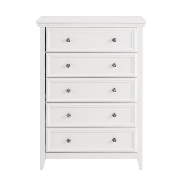 Homeroots 32" White Wood Accent Cabinet With Five Drawers 716329 - main